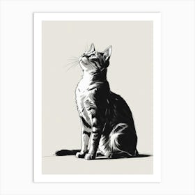 Cat Drawing 4 Art Print