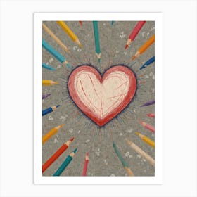 Heart Of Pencils 1 Art Print