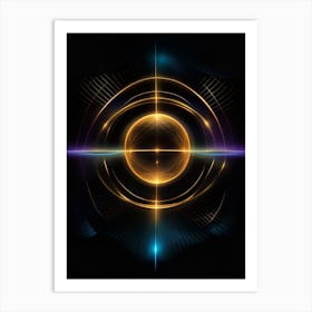 Abstract Golden Circle Art Print