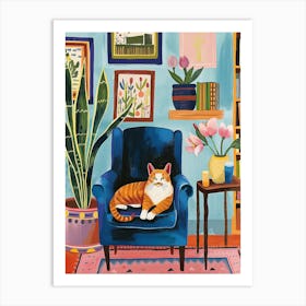 An Orange Tabby Cat Lounging 1 Art Print