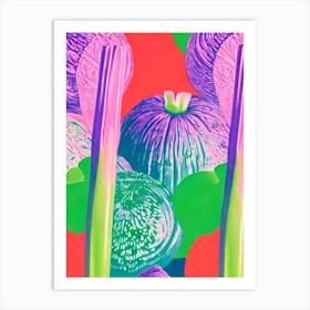 Celery Root Risograph Retro Poster vegetable Art Print