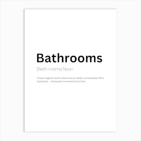 Bathrooms Definition Meaning Art Print