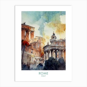 Rome Italy Watercolour Art Print