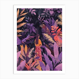 In The Garden Purple 3 Art Print