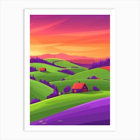 Landscape At Sunset 3 Art Print