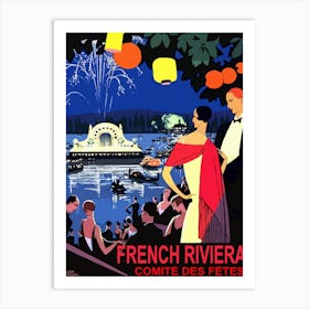Evening Party At The French Riviera Art Print