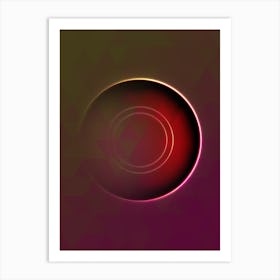 Geometric Neon Glyph on Jewel Tone Triangle Pattern 334 Art Print