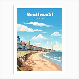 Southwold England Seaside Modern Travel Illustration Art Print