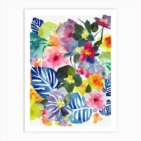 Camellia Modern Colourful Flower Art Print