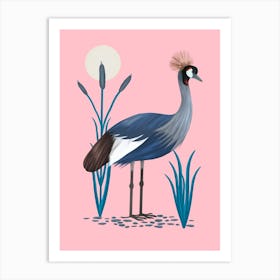Crowned Crested Crane Art Print