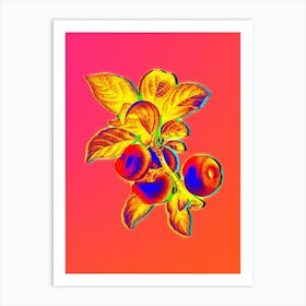 Neon Apple Botanical in Hot Pink and Electric Blue n.0242 Art Print