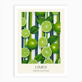 Marche Aux Fruits Limes Fruit Summer Illustration 4 Art Print