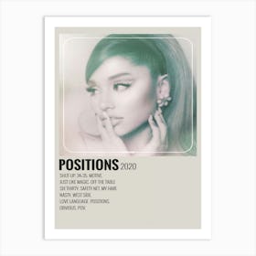 Ariana Grande Positions Album Cover Canvas Poster 1 Art Print