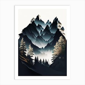 Berchtesgaden National Park Germany Cut Out Paper Poster