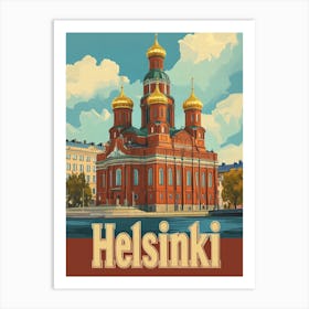 Aihrgdesign A Retro Travel Poster For Helsinki 6 Art Print