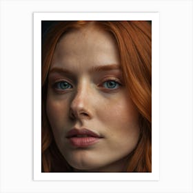 Portrait Of A Woman With Red Hair 1 Art Print