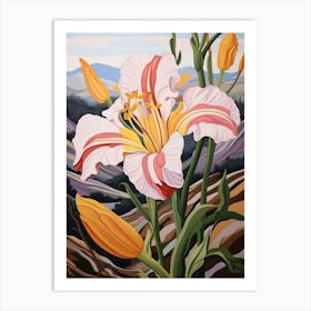 Gloriosa Lily 2 Flower Painting Art Print