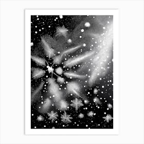 Diamond Dust, Snowflakes, Black & White 2 Art Print