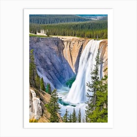 The Lower Falls Of The Yellowstone River, United States Majestic, Beautiful & Classic (2) Art Print