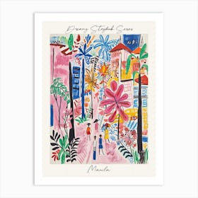 Poster Of Manila, Dreamy Storybook Illustration 4 Art Print