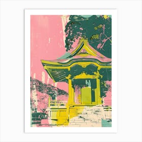 Kamakura Tsurugaoka Hachimangu Shrine Duotone Silkscreen 1 Art Print