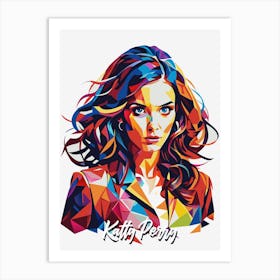 Katty Perry 02 Portrait Music Icon Style WPAP Pop Art Art Print