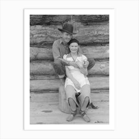 Untitled Photo, Possibly Related To Farmer Rolling A Cigarette, Construction Of Log House Is Shown, This Farmer Ren Art Print