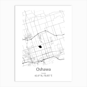 Oshawa,Canada Minimalist Map Art Print