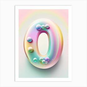 O, Alphabet Bubble Rainbow 1 Art Print
