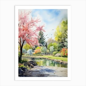 Denver Botanical Gardens Usa Watercolour 2 Art Print