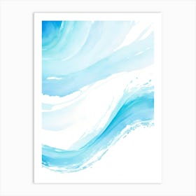 Blue Ocean Wave Watercolor Vertical Composition 151 Art Print