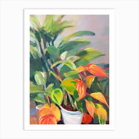 Maranta 3 Impressionist Painting Plant Art Print