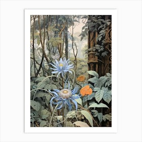 Vintage Jungle Botanical Illustration Passion Flower 4 Art Print