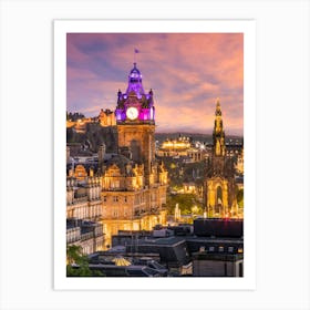 Lovely Sunset In Edinburgh Art Print