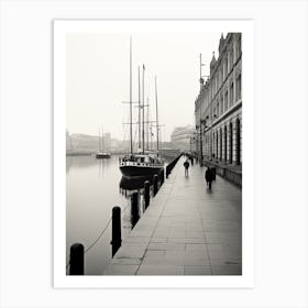 Santander, Spain, Black And White Old Photo 1 Art Print