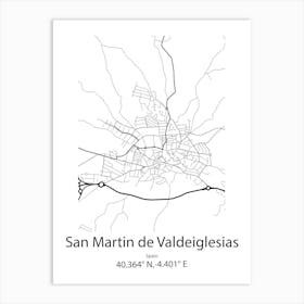 San Martin De Valdeiglesias,Spain Minimalist Map Art Print