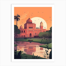 Lahore Pakistan Travel Illustration 1 Art Print
