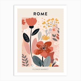 Flower Market Poster Rome Italy Art Print