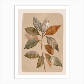 Abstract Minimal Plant Leaf 2 Art Print