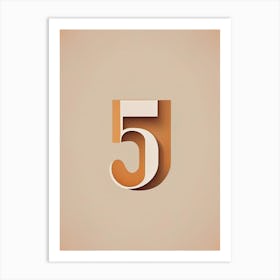 5, Number, Education Retro Minimal Art Print