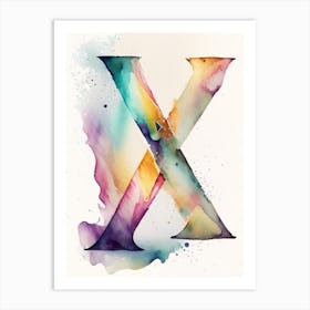 X, Letter, Alphabet Storybook Watercolour 2 Art Print