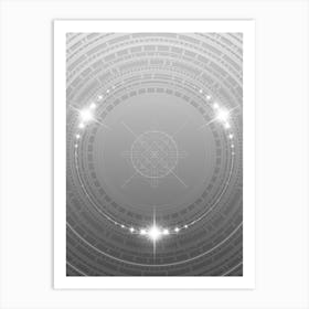 Geometric Glyph in White and Silver with Sparkle Array n.0131 Art Print