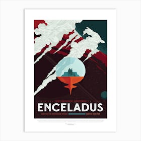 Enceladus Nasa Space Travel Poster Art Print