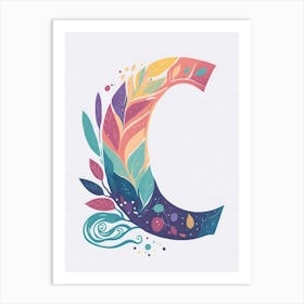 Colorful Letter C Illustration 37 Art Print