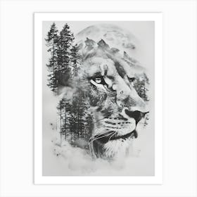 Lion In The Forest 3 Art Print