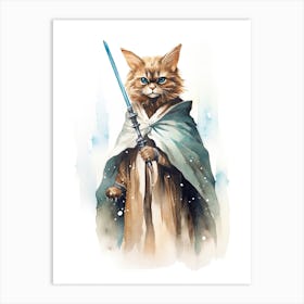 Somali Cat As A Jedi 2 Art Print