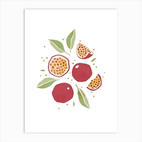 Passionfruit Fruit Colourful Food Kitchen Art Nursery Wall Art Print