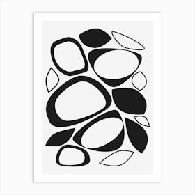 Mid Century Modern Abstract 8 Black and White Art Print