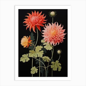 Dahlia 5 Hilma Af Klint Inspired Flower Illustration Art Print