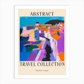 Abstract Travel Collection Poster Dubrovnik Croatia 2 Art Print